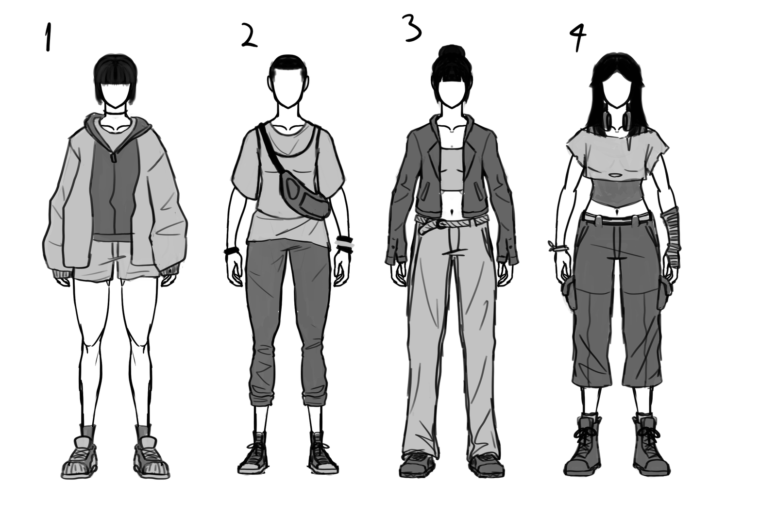 Lily costume options 1 to 4